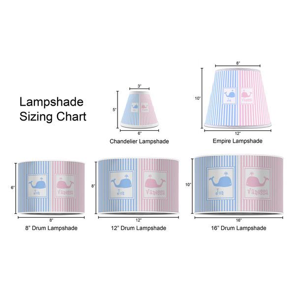 Striped w/ Whales Lampshade Sizing Chart