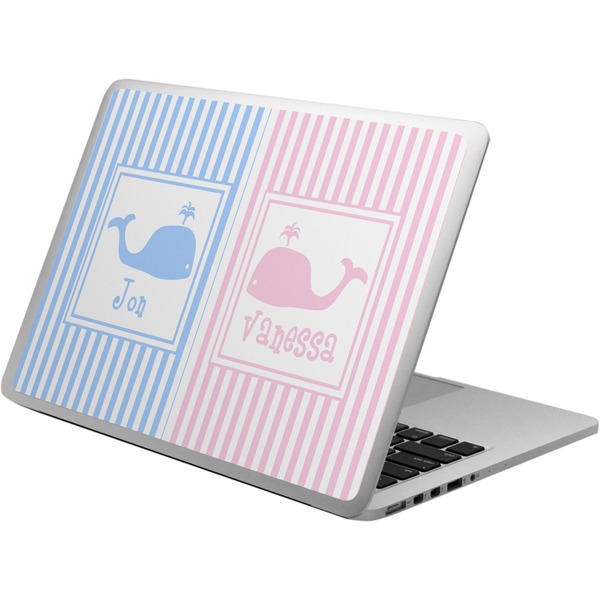 Custom Striped w/ Whales Laptop Skin - Custom Sized (Personalized)