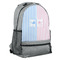 Striped w/ Whales Large Backpack - Gray - Angled View