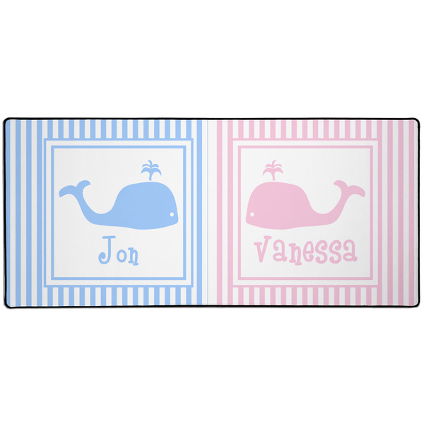 Custom Striped w/ Whales 3XL Gaming Mouse Pad - 35" x 16" (Personalized)