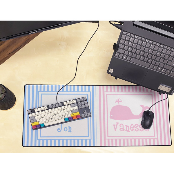 Striped w/ Whales Large Gaming Mats - LIFESTYLE