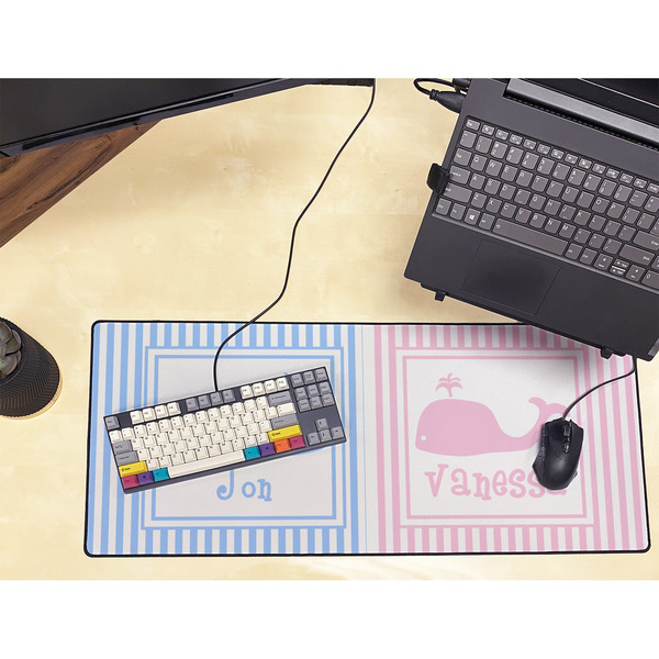 Striped w/ Whales Large Gaming Mats - LIFESTYLE