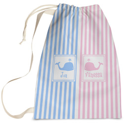 Striped w/ Whales Laundry Bag - Large (Personalized)