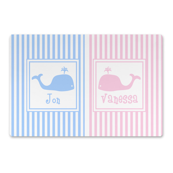 Custom Striped w/ Whales Large Rectangle Car Magnet (Personalized)