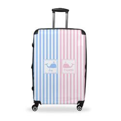 Striped w/ Whales Suitcase - 28" Large - Checked w/ Multiple Names