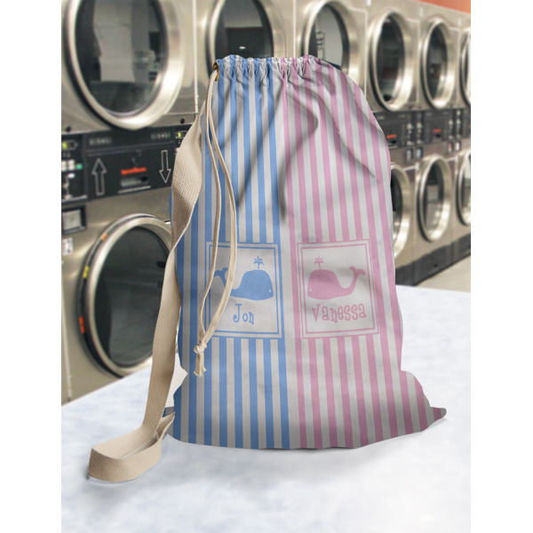 Striped w/ Whales Laundry Bag in Laundromat