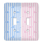 Striped w/ Whales Light Switch Cover (2 Toggle Plate)