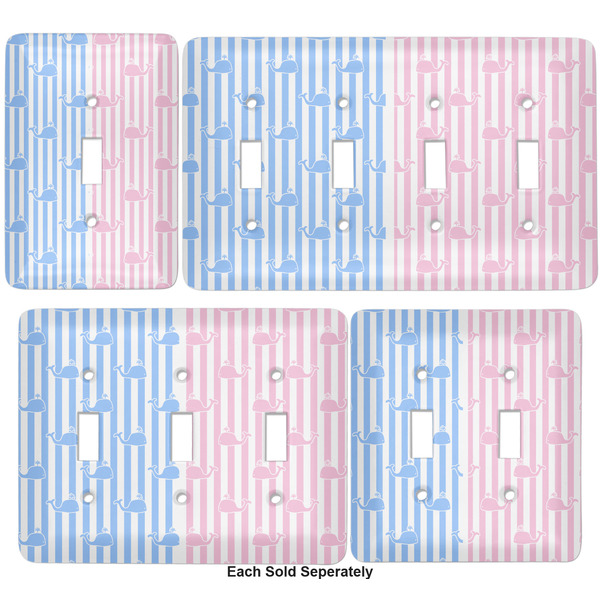 Striped w/ Whales Light Switch Covers all sizes