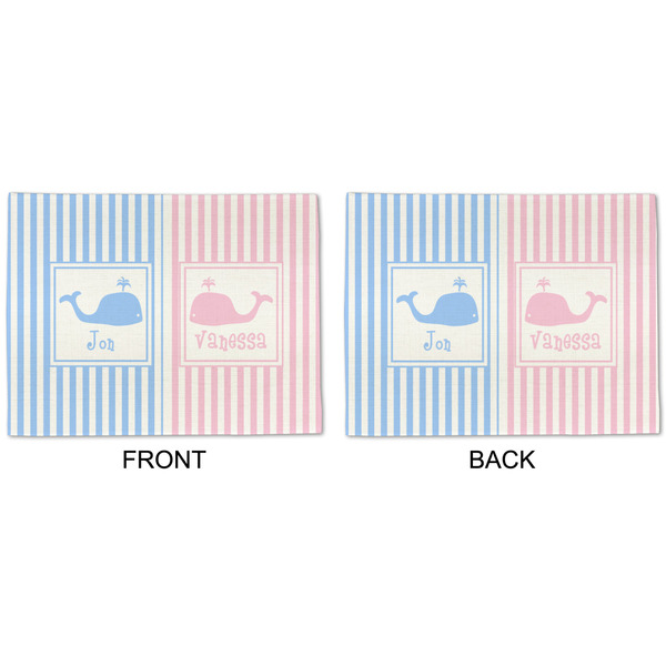 Striped w/ Whales Linen Placemat - APPROVAL (double sided)