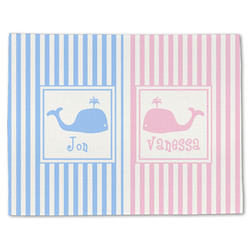 Striped w/ Whales Single-Sided Linen Placemat - Single w/ Multiple Names