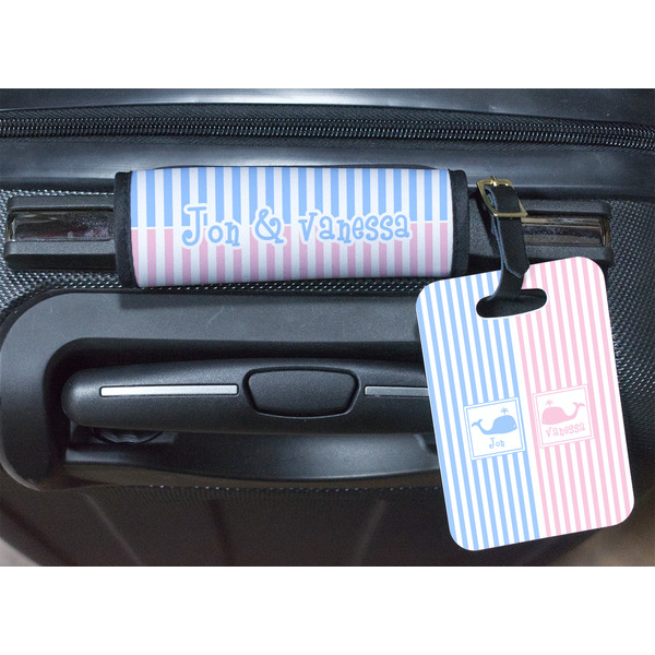 Striped w/ Whales Luggage Wrap & Tag
