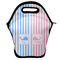 Striped w/ Whales Lunch Bag - Front