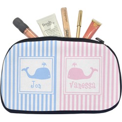 Striped w/ Whales Makeup / Cosmetic Bag - Medium (Personalized)