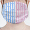Striped w/ Whales Mask - Pleated (new) Front View on Girl