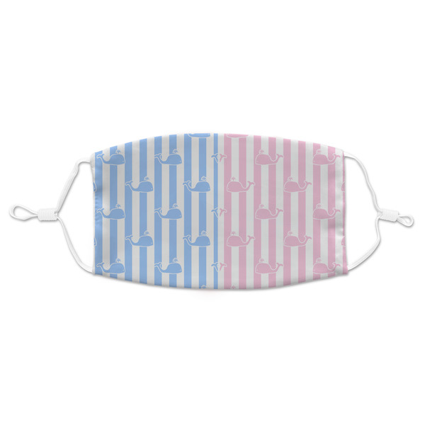 Custom Striped w/ Whales Adult Cloth Face Mask - Standard