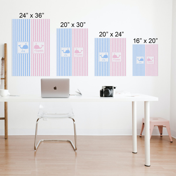 Striped w/ Whales Matte Poster - Sizes