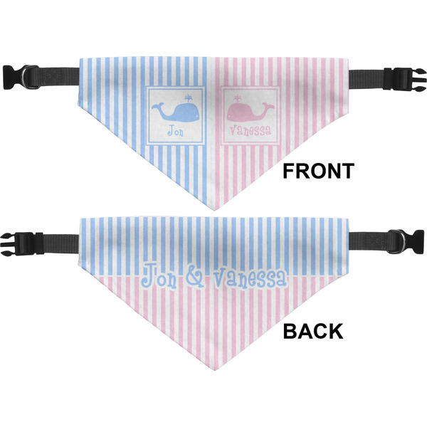 Striped w/ Whales Medium Dog Bandana Approval