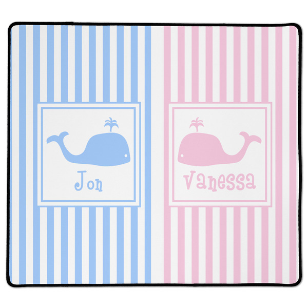 Custom Striped w/ Whales XL Gaming Mouse Pad - 18" x 16" (Personalized)