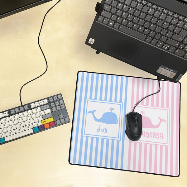 Striped w/ Whales Medium Gaming Mats - LIFESTYLE