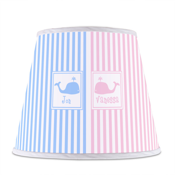 Striped w/ Whales Poly Film Empire Lampshade - Front View