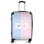 Striped w/ Whales Suitcase - 24" Medium - Checked (Personalized)