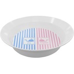 Striped w/ Whales Melamine Bowl (Personalized)