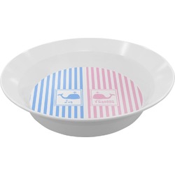 Striped w/ Whales Melamine Bowl (Personalized)
