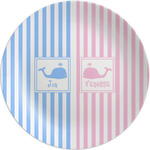 Striped w/ Whales Melamine Salad Plate - 8" (Personalized)