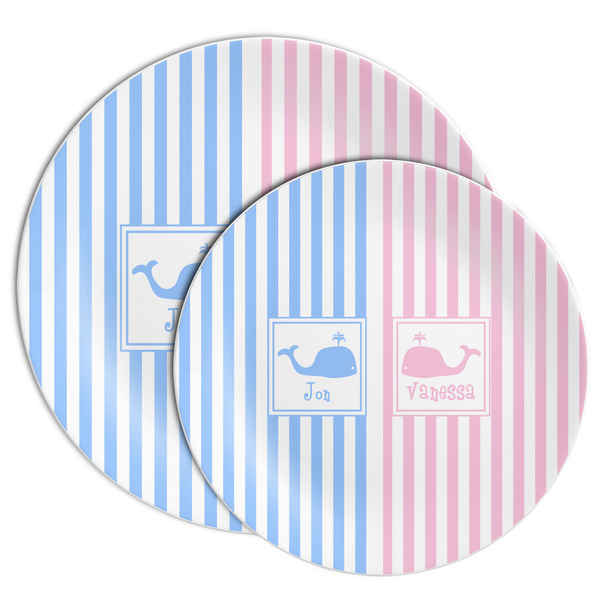 Striped w/ Whales Melamine Plates - PARENT/MAIN