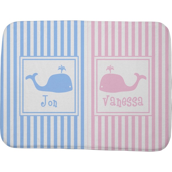 Striped w/ Whales Memory Foam Bath Mat 48 X 36
