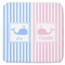 Striped w/ Whales Memory Foam Bath Mat - 48"x48" (Personalized)