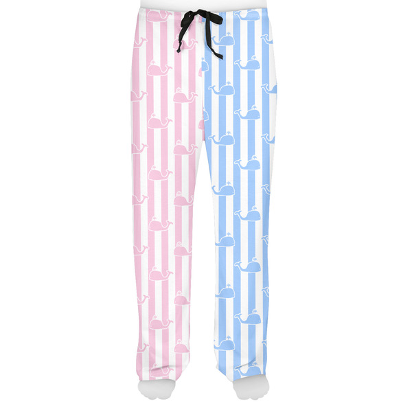 Striped w/ Whales Men's Pjs Front - on model