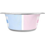 Striped w/ Whales Stainless Steel Dog Bowl - Large (Personalized)