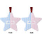 Striped w/ Whales Metal Star Ornament - Front and Back