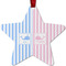 Striped w/ Whales Metal Star Ornament - Front