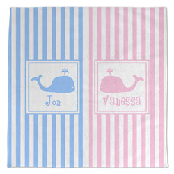 Striped w/ Whales Microfiber Dish Towel (Personalized)