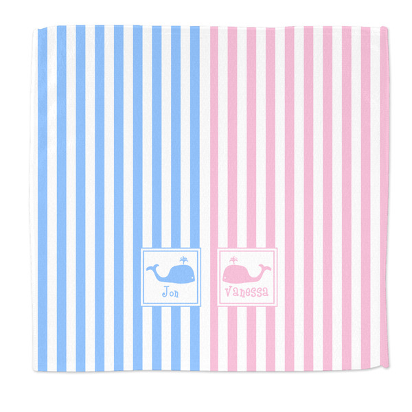 Custom Striped w/ Whales Microfiber Dish Rag (Personalized)