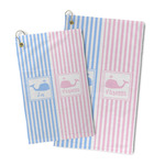 Striped w/ Whales Microfiber Golf Towel (Personalized)