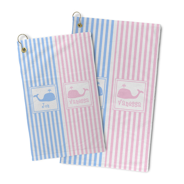 Striped w/ Whales Microfiber Golf Towel - PARENT/MAIN
