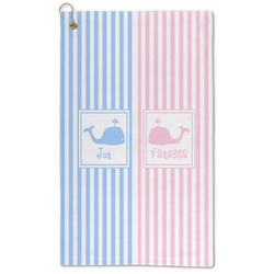 Striped w/ Whales Microfiber Golf Towel - Large (Personalized)