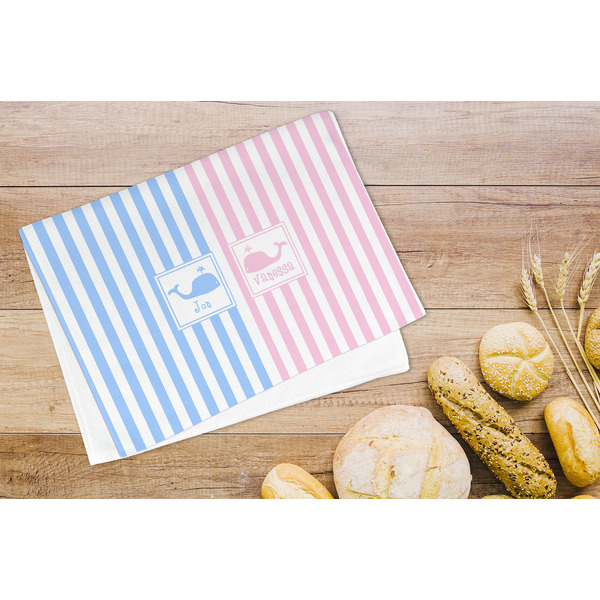 Striped w/ Whales Microfiber Kitchen Towel - LIFESTYLE