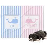 Striped w/ Whales Dog Blanket - Large (Personalized)