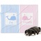 Striped w/ Whales Microfleece Dog Blanket - Regular