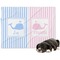 Striped w/ Whales Dog Blanket - Regular (Personalized)