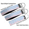 Striped w/ Whales Multiple Key Ring comparison sizes