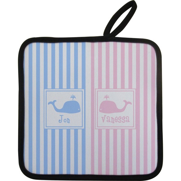 Striped w/ Whales Neoprene Pot Holder
