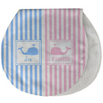 Striped w/ Whales Burp Pad - Velour w/ Multiple Names