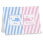 Striped w/ Whales Note cards (Personalized)