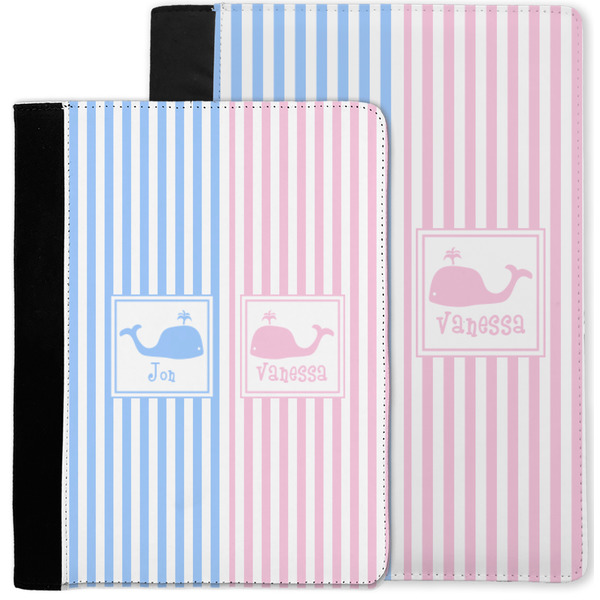 Striped w/ Whales Notebook Padfolio - MAIN