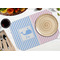 Striped w/ Whales Octagon Placemat - Single front (LIFESTYLE) Flatlay